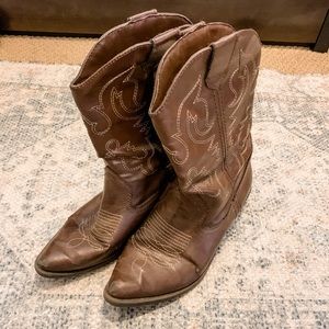 Brown cowboy boots